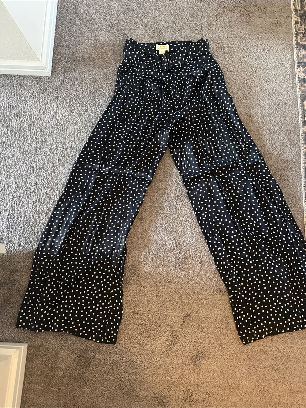 Maeve Black and White Polka Dot Jumpsuit